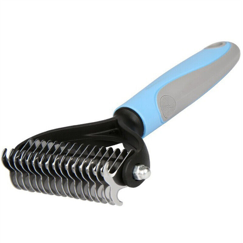 Escova Anti-Nós com Dentes em Aço Inoxidável – Para Pelagem Espessa | Painless Pet Hair Remover - Thick Coat Dematting & Shedding Tool