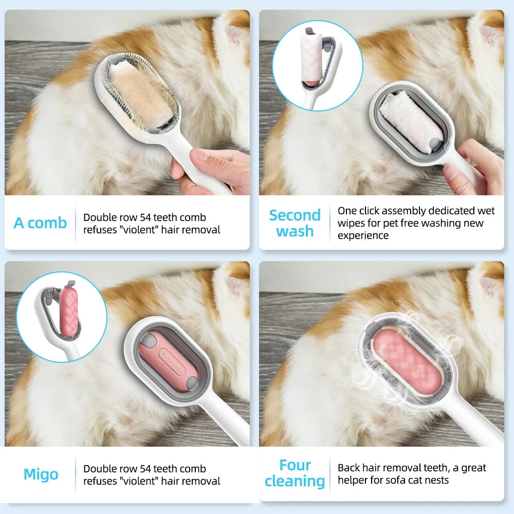 Kit Limpeza para Gatos | Escova + Raspador para Móveis e Roupa
