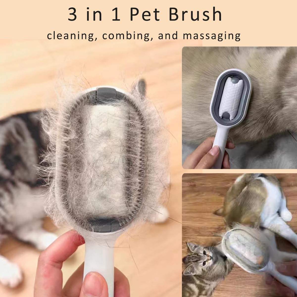 Kit Limpeza para Gatos | Escova + Raspador para Móveis e Roupa