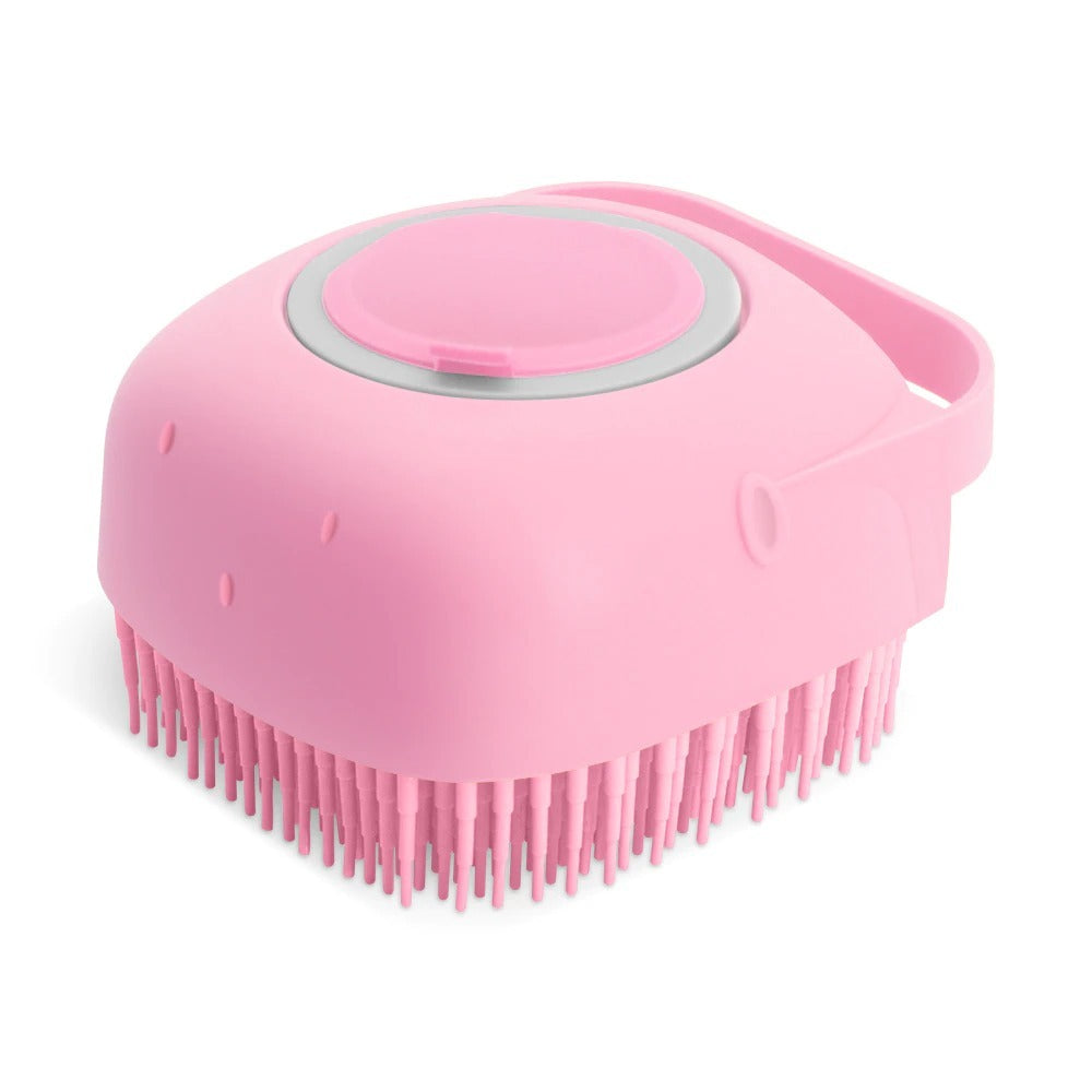Dispensador de Sabão com Massajador – Silicone Suave e Prático | Silicone Scrubber & Soap Dispenser – Exfoliating Massage Brush