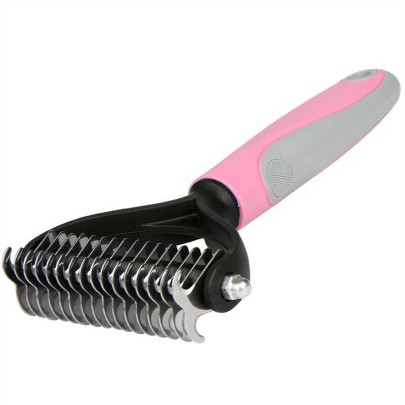 Escova Anti-Nós com Dentes em Aço Inoxidável – Para Pelagem Espessa | Painless Pet Hair Remover - Thick Coat Dematting & Shedding Tool