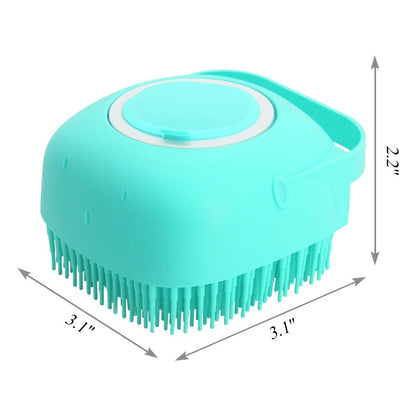 Dispensador de Sabão com Massajador – Silicone Suave e Prático | Silicone Scrubber & Soap Dispenser – Exfoliating Massage Brush