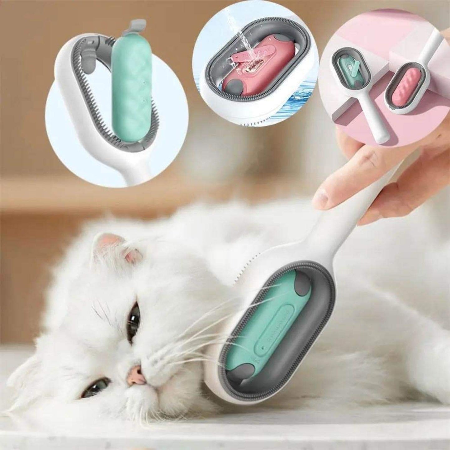 Kit Limpeza para Gatos | Escova + Raspador para Móveis e Roupa